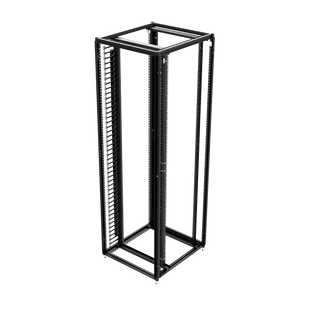 Organizador Vertical de Cables Rack 48 UR / Acero Negro / Sección 95x208 mm / Capacidad 726 Cables / Fijación Flecha 1.75 pulg