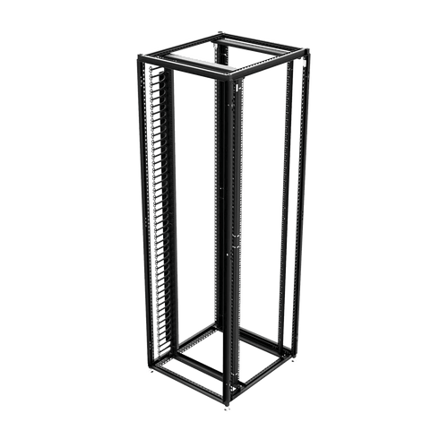 Organizador Vertical de Cables Rack 48 UR / Acero Negro / Sección 95x208 mm / Capacidad 726 Cables / Fijación Flecha 1.75 pulg