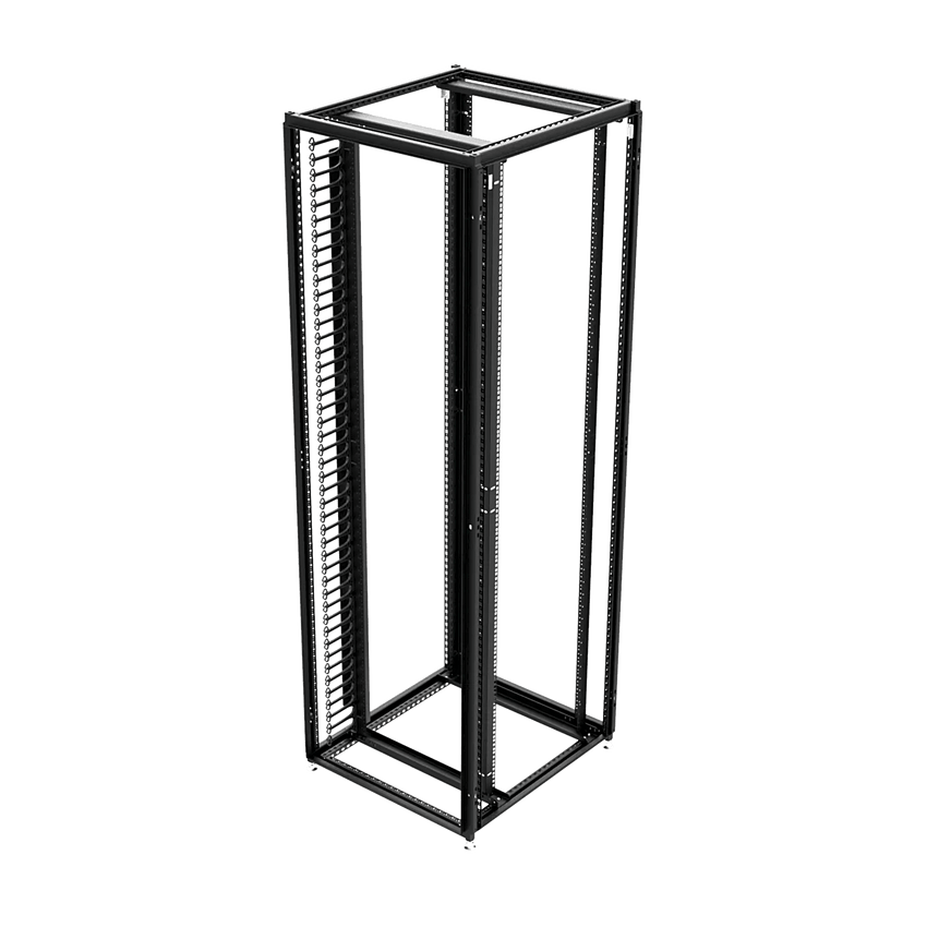 Organizador Vertical de Cables Rack 48 UR / Acero Negro / Sección 95x208 mm / Capacidad 726 Cables / Fijación Flecha 1.75 pulg