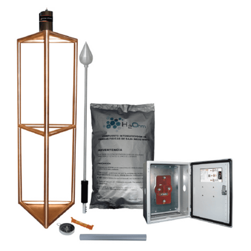 Kit de Pararrayo con Punta con Diámetro de Protección de 300 metros, fabricado en Acero Inoxidable.