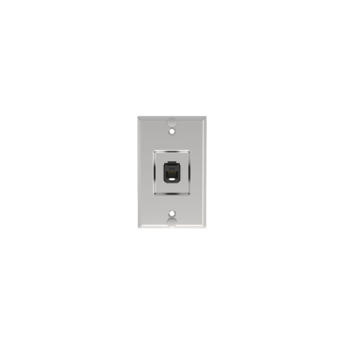 Placa de Pared Telefónica, Salida de 1 Puerto Keystone, Con Jack Cat5e Estilo TP, de Acero Inoxidable