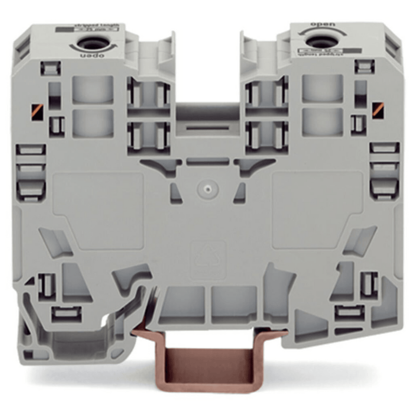 Borna de Paso, 35 mm², POWER CAGE CLAMP, 125 A, 1000 V, Montaje Carril DIN 35x15, Gris, Para Conductores 6-35 mm², Conectores Laterales, Marcaje Lateral