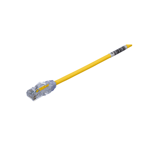 Cable de Parcheo UTP Cat6A, CM/LSZH, Diámetro Reducido (28AWG), Color Amarillo, 10ft