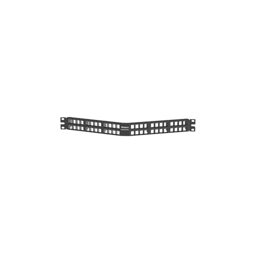 Panel de Parcheo Modular Keystone (Sin Conectores), Angulado, de 48 Puertos, 1UR