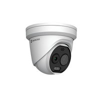 (HIKMICRO) Turret IP Bi-espectral (Térmica + Óptica) / Lente Térmico 2.1 mm (256 X 192) / Lente Óptico 2.2 mm (5 Megapixel) / Detección de Temperatura (-20°C a 650°C) / IA con GUANLAN / Dual Light (30 mts IR + 30
