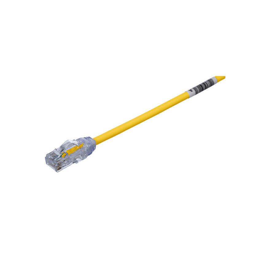 Cable de Parcheo UTP Cat6A, CM/LSZH, Diámetro Reducido (28AWG), Color Amarillo, 4.57 Metros (15 Pies)