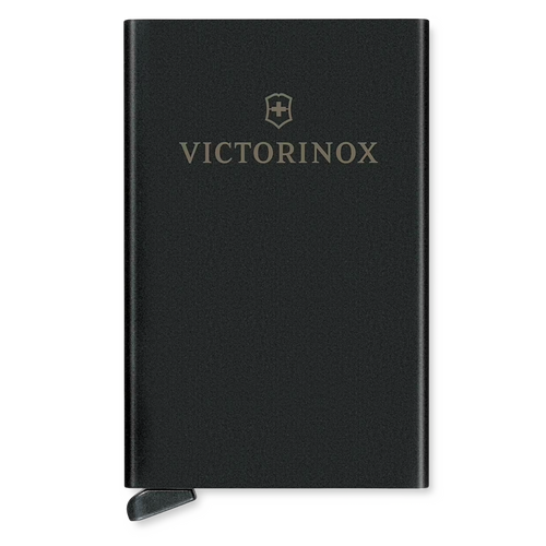 Tarjetero / Almacenamiento Seguro 4-6 Tarjetas / Aluminio Duradero / Protección RFID / Sistema Deslizamiento Patentado / Color Negro.