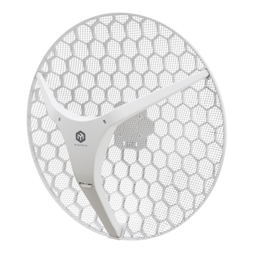 CPE para exteriores de largo alcance con Wi-Fi 6, ideal para enlaces punto a punto, disponible en una versión de 27 dBi (XL).