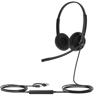 Diadema Cableada Yealink UH34 Lite Dual USB-C/A con Almohadillas de Espuma y Certificación Microsoft Teams / UC