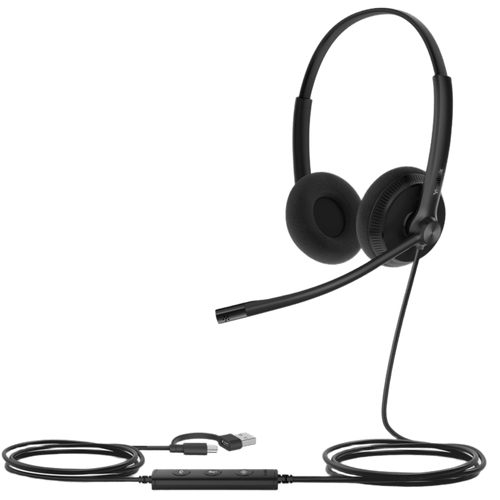 Diadema Cableada Yealink UH34 Lite Dual USB-C/A con Almohadillas de Espuma y Certificación Microsoft Teams / UC