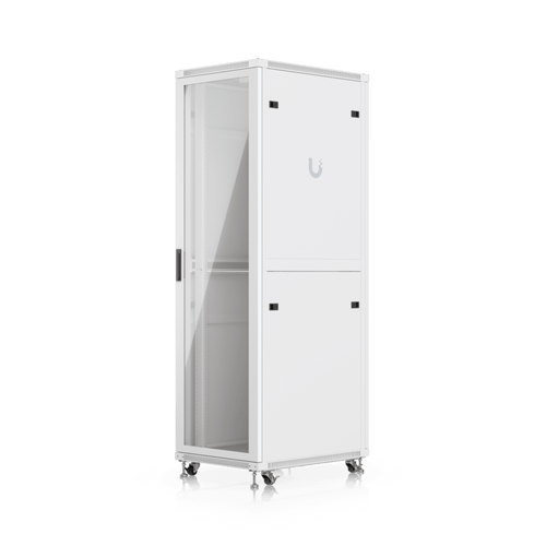 UACC Rack Cabinet 42U (600 × 800 mm) – Gabinete de Piso Totalmente Ensamblado con Ventiladores Integrados, Paneles Removibles, Ruedas con Seguro y Puerta Frontal de Vidrio Templado