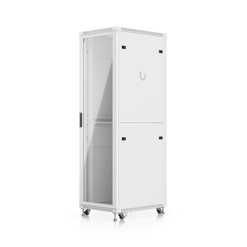 UACC Rack Cabinet 42U (600 × 800 mm) – Gabinete de Piso Totalmente Ensamblado con Ventiladores Integrados, Paneles Removibles, Ruedas con Seguro y Puerta Frontal de Vidrio Templado