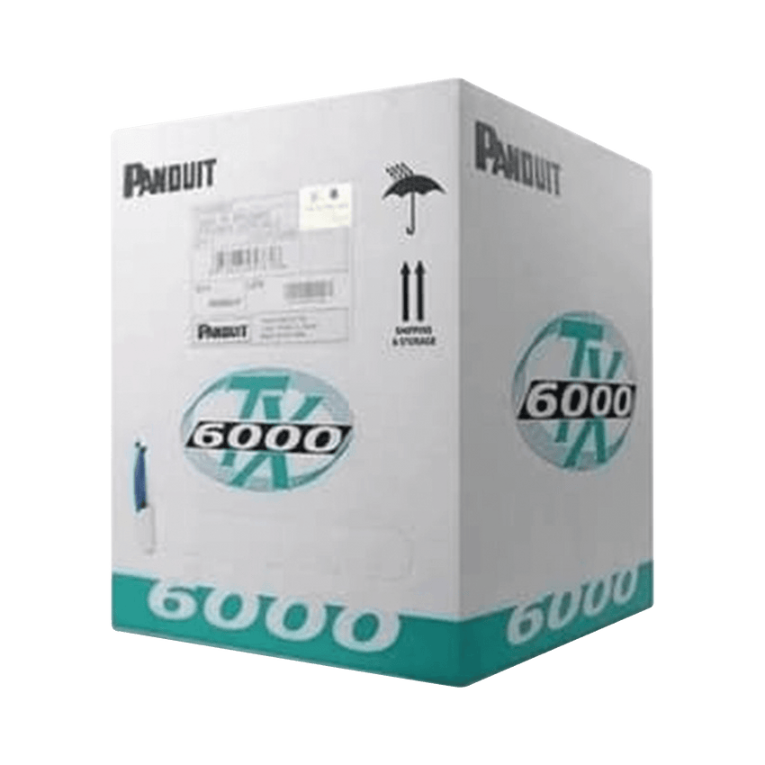 Bobina de Cable UTP 305 Metros (1000 Pies) de Cobre, TX6000™ PanNet, Reelex, Blanco, Categoría 6 Mejorado (23 AWG), LSZH (Bajo Humo, Cero Halógenos), de 4 Pares