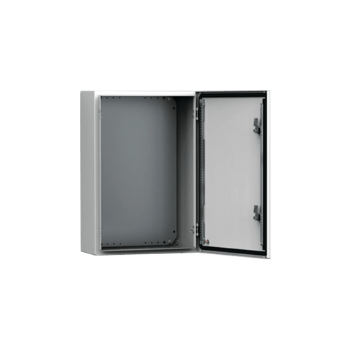 Gabinete de Uso Exterior MAS 600 x 600 x 300 mm NEMA 4/12/13; IP66; IK10 de Acero Dulce 1.5 mm con Platina de Montaje Incluida Color Gris Claro