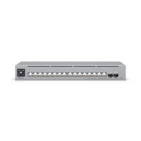 UniFi Switch Pro Max 16 con funciones Capa 3, 16 puertos EtherLight RGB / (4) puertos 2.5 GbE y (12) puertos GbE /(2) puertos SFP+ 10G /con pantalla táctil informativa