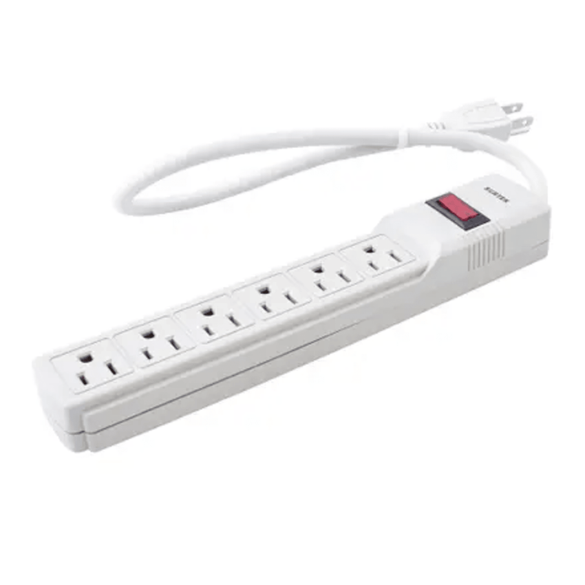 Multicontacto con Supresor de Picos 270 Joules, Voltaje de Entrada: 127 Vca NEMA 5-15P, Con 6 Salidas NEMA 5-15R.