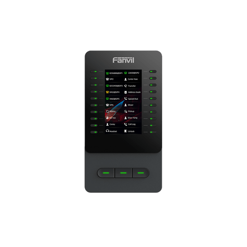 Módulo de Expansión EM60 con Pantalla a Color / 4.3 Pulgadas 480x272 / 60 Teclas Programables DSS / USB Tipo-C / Compatible con V65-V66-V66 Pro / Cascada hasta 4 Módulos / Con Soporte Ajustable