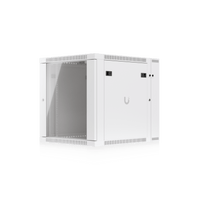 UACC Rack Cabinet 12U (600 x 703 mm) - Gabinete Cerrado para Montaje en Pared con Puerta Frontal de Vidrio Templado, Puerta Trasera Abatible (Swing-Out) y Paneles Laterales Removibles con Llave