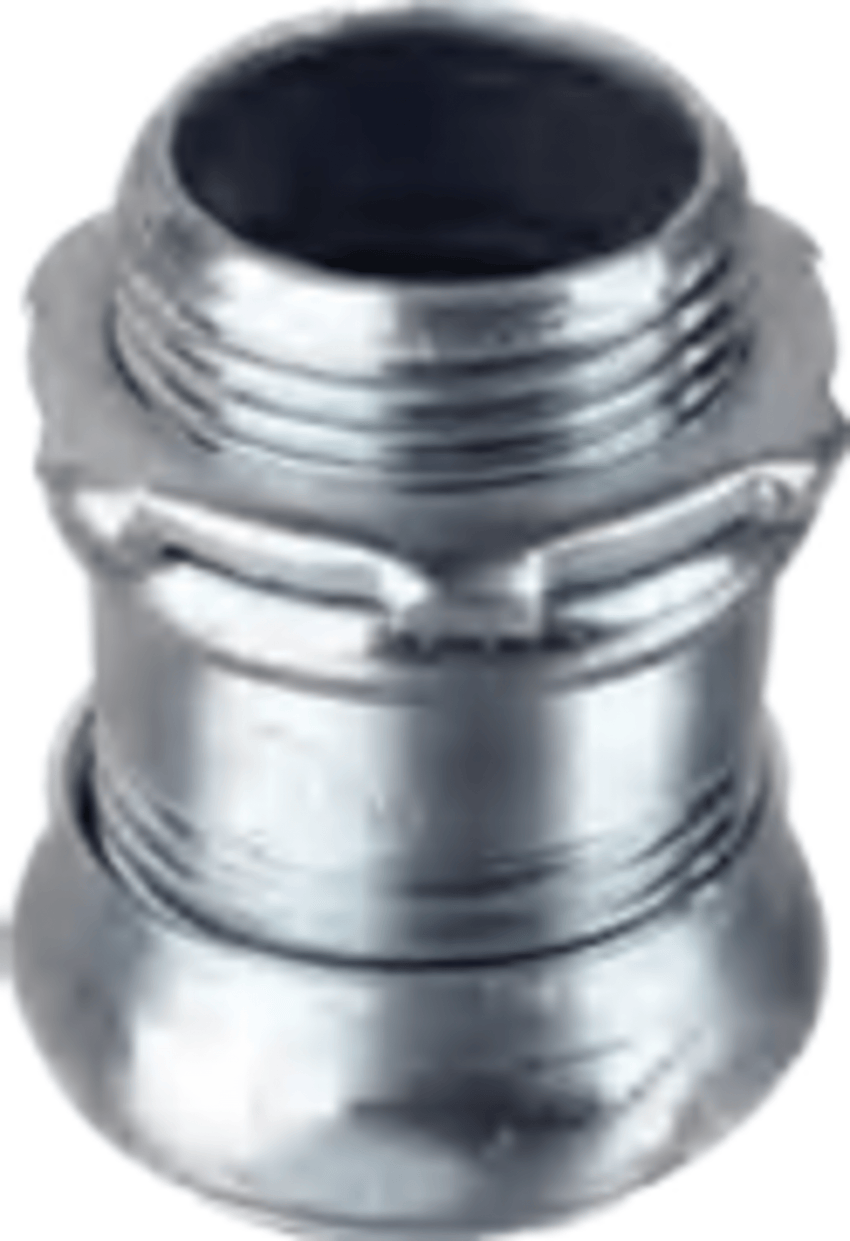 Conector de Compresión de Acero Galvanizado para Pared Delgada de 1/2" ( 13 mm).