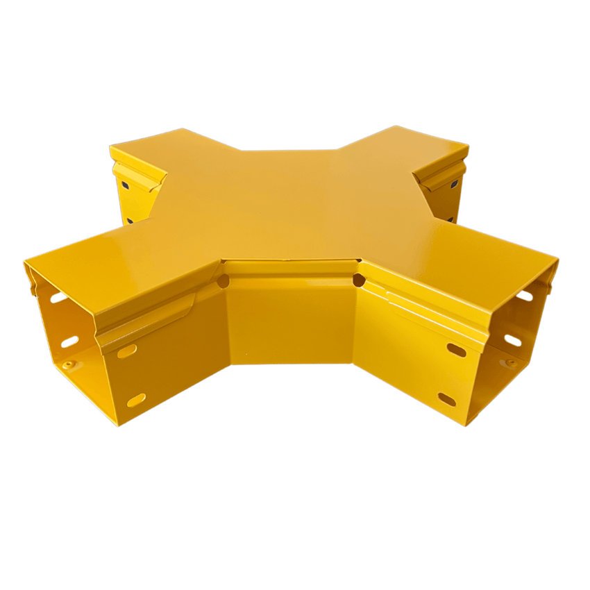 CHFIBER CRUCE HORIZONTAL DE ALUMINIO PERALTE 4" ANCHO 4" RADIO 8" CON RECUBRIMIENTO EN PINTURA EPÓXICA, INCLUYE TAPA , UN PAR DE COPLES Y TORNILLERÍA.