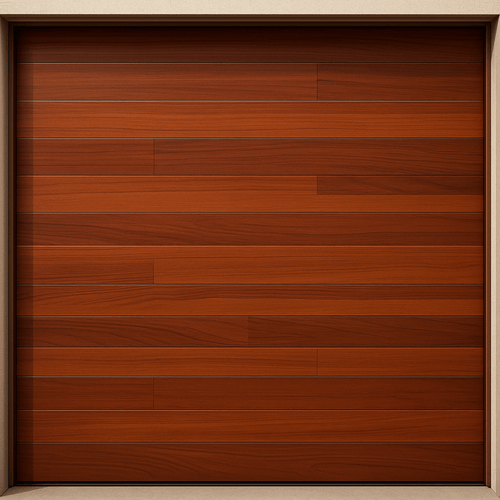 Puerta de Garage de Alta Calidad / Estilo Americano / Acabado Laminado PREMIUM / Color Madera Clara / 8x8 Pies.