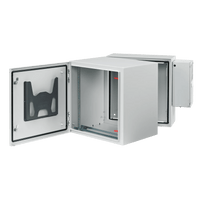 Gabinete Industrial ProTek de Puerta Sólida, Con Aire Acondicionado de 4000 BTU, Protección NEMA Tipo 4/12; IP66; IK10, Abatible, Fabricado en Acero, 19 UR, Color Gris Claro