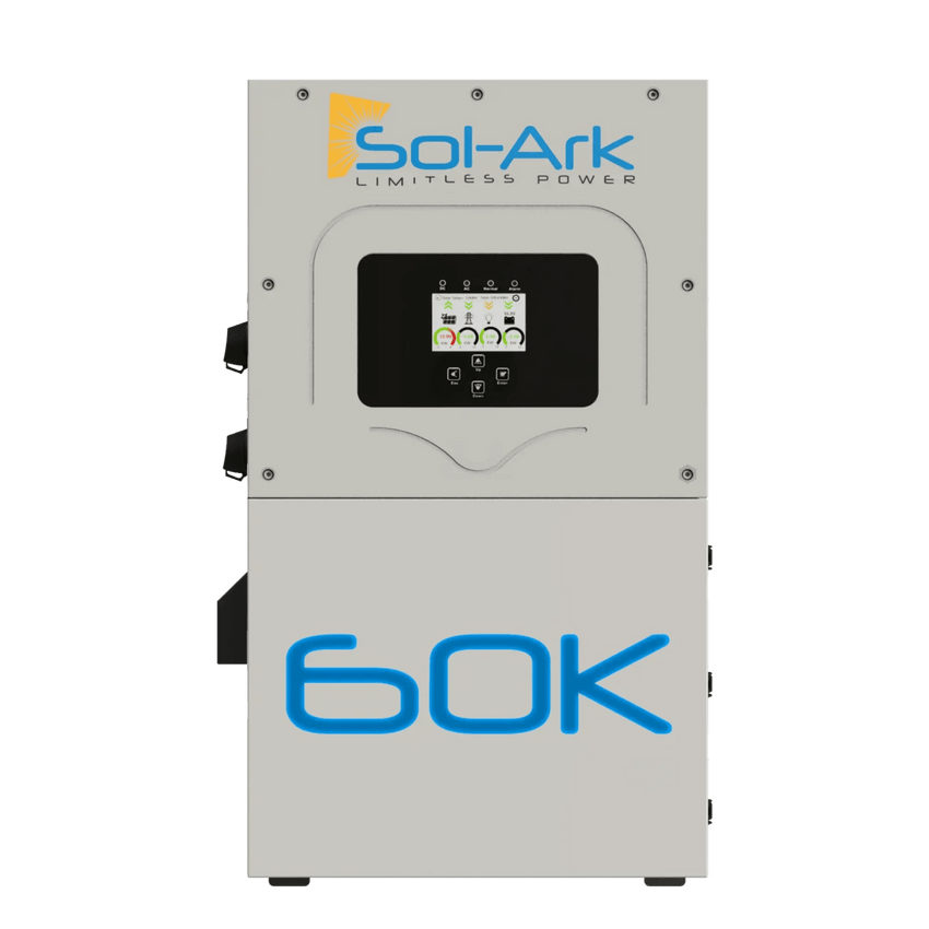 Inversor Hibrido Interactivo SOL-ARK, 60 Kw, 480 Vcc, 3 fases. ,  WIFI incluido, IP65, Entrada de Baterías a 160-800 Vcc