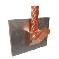 Molde para Soldadura Exotérmica para Cable 1/0 AWG a Superficie de Acero en Vertical hacia Arriba a 90°