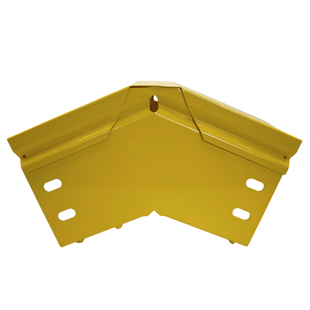 CHFIBER CURVA VERTICAL EXTERIOR A 45° DE ALUMINIO PERALTE 4" ANCHO 4" RADIO 8" CON RECUBRIMIENTO EN PINTURA EPÓXICA, INCLUYE TAPA , UN PAR DE COPLES Y TORNILLERÍA.