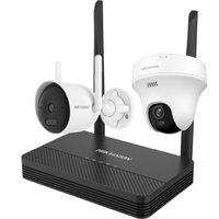Kit IP Inalámbrico 2 Megapíxel / NVS 4 Canales / 1 Cámara Bala Exterior + 1 Cámara Turret Interior con Lente 2.8 mm y Dual Light / Audio Bidireccional (Micrófono y Bocina) / Soporta Micro SD de 512 GB