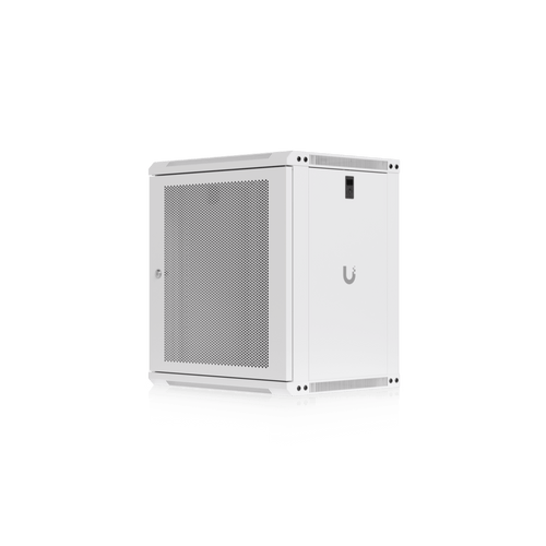 UACC Rack Cabinet 12U (550x 450 mm) - Gabinete Cerrado para Montaje en Pared con Puerta Frontal Perforada, Totalmente Ensamblado con Ventiladores Integrados y Paneles Removibles