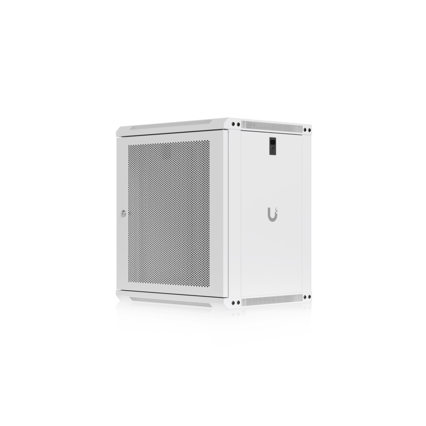 UACC Rack Cabinet 12U (550x 450 mm) - Gabinete Cerrado para Montaje en Pared con Puerta Frontal Perforada, Totalmente Ensamblado con Ventiladores Integrados y Paneles Removibles