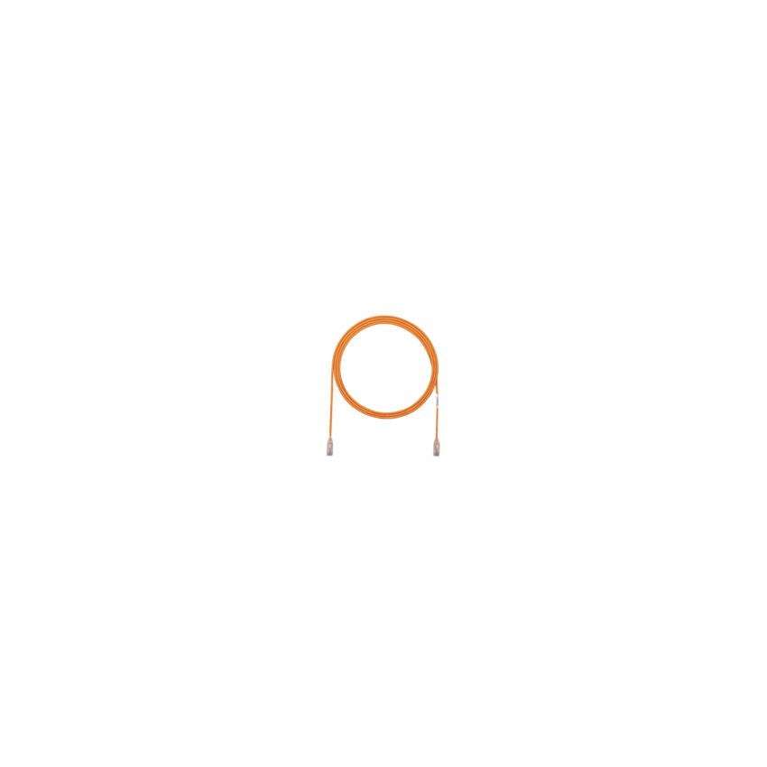 Cable de Parcheo TX6, UTP Cat6, Diámetro Reducido (28AWG), Color Naranja, 7.62 Metros (25 Pies)