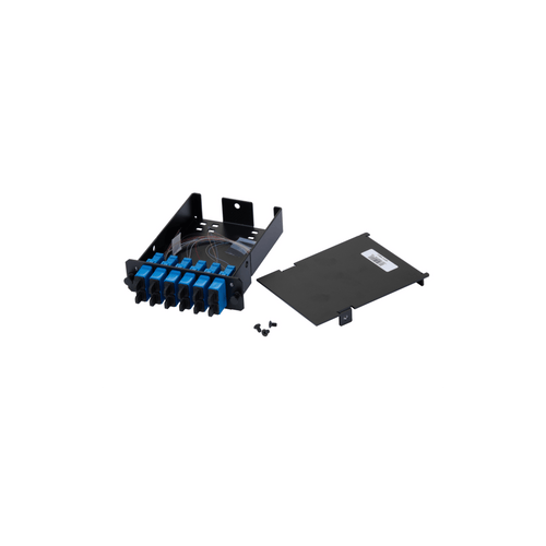 Placa Acopladora de Fibra Óptica FAP, Con 12 Pigtails y 6 Conectores SC Duplex (12 Fibras), Para Fibra Monomodo OS1/OS2, Color Azul