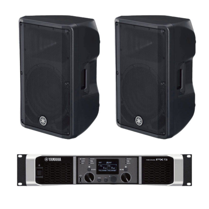 Kit Refuerzo Sonoro | Incluye 2 Bocinas CBR12 y 1 Amplificador PX5 | Ideal para Audio en primer Plano