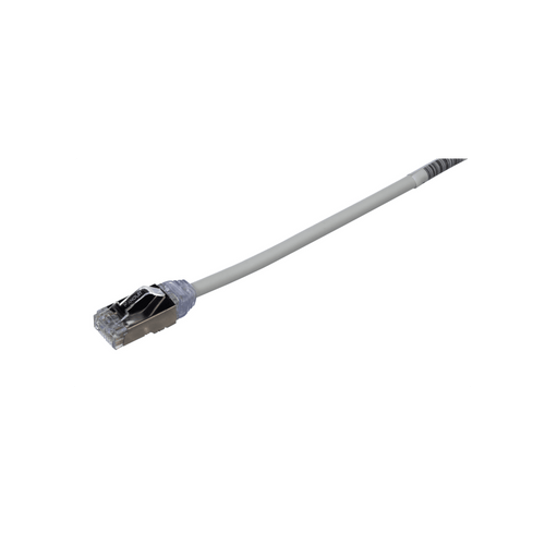 Patch Cord Cat6A, Diametro Reducido 28 AWG, Blindado S/FTP, CM/LS0H, 5 m, Color Gris
