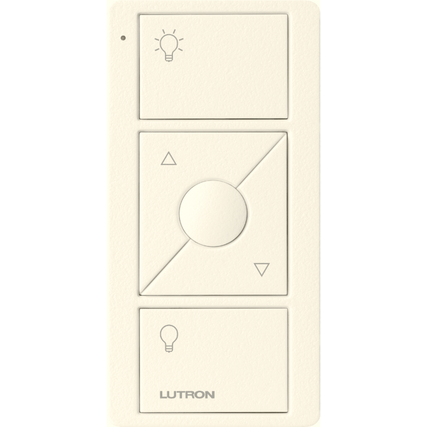 Control remoto PICO 3 botones encender/apagar, subir/bajar intensidad, color blanco, complemente con un atenuador Caseta, RA2, RadioRa2.