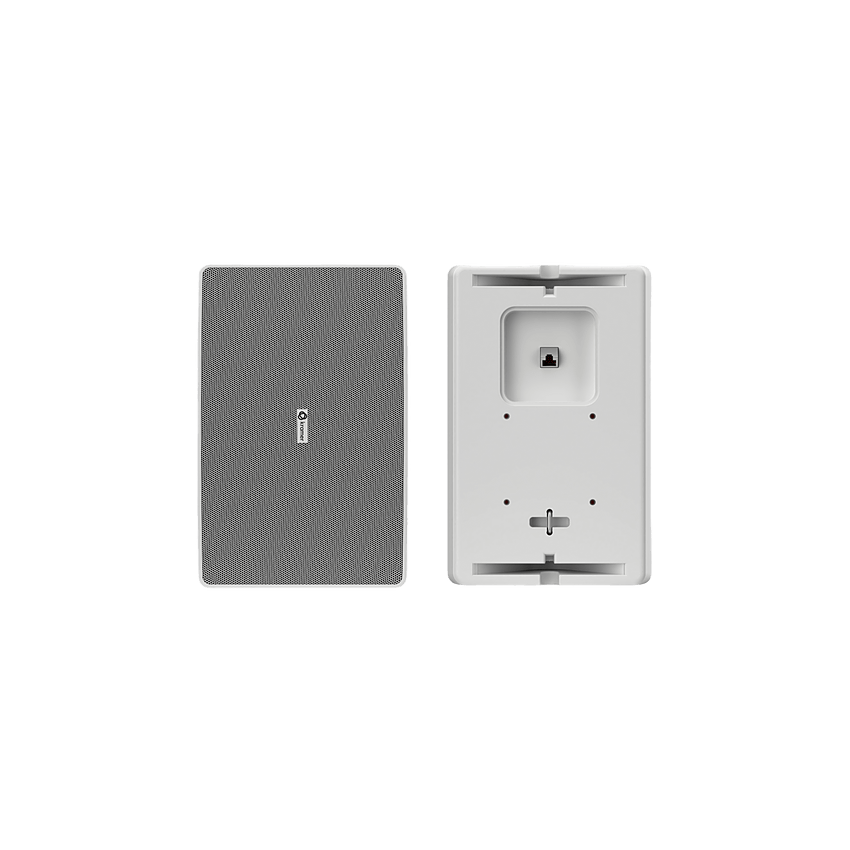 Altavoz de Pared PoE Dante 6.5 pulgadas | 2 Vías | Potencia PoE++ 10W | DSP Integrado | Mixer 2 Canales | Montaje VESA 75 mm | UL1480A | Negro o Blanco