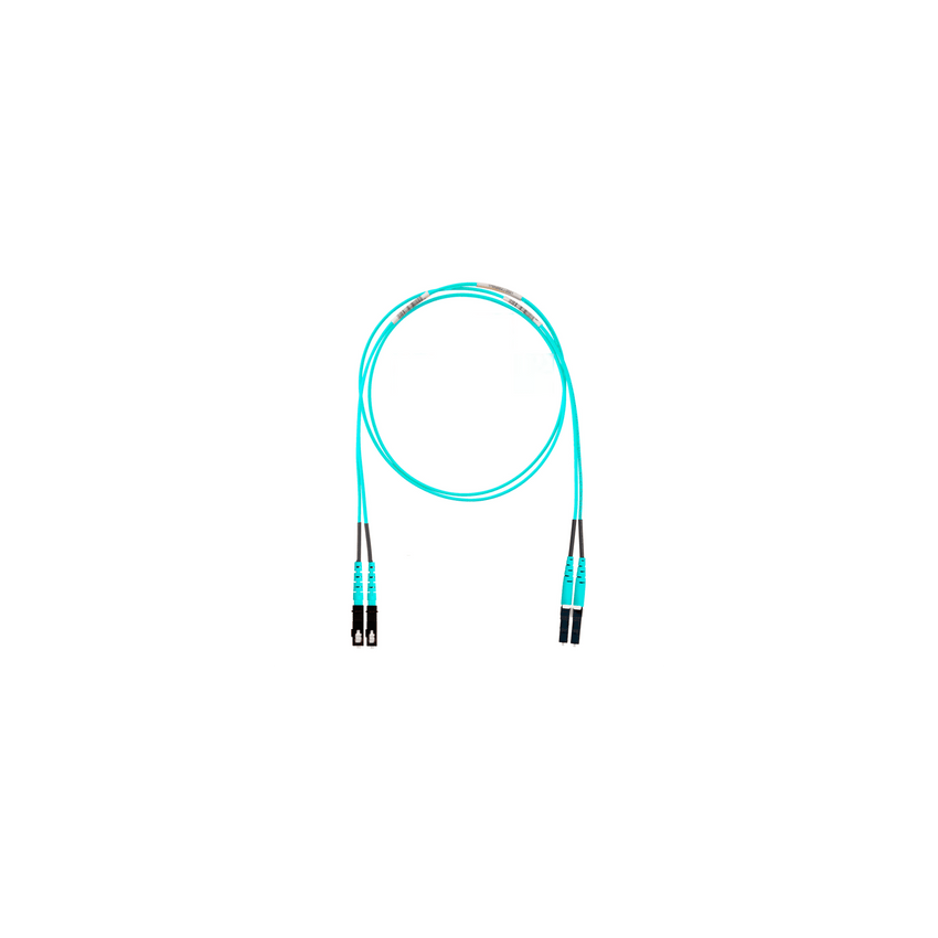 Jumper de Fibra Optica Multimodo 50/125 OM3, LC-SC Duplex, OFNR (Riser), Color Aqua, 15 Metros