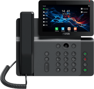 Teléfono IP Empresarial V66 Prime, Pantalla Táctil Color 7 Pulgadas, Audio HD Opus, Video 1080p, Wi-Fi 6, Bluetooth 5.4, 20 Líneas SIP, 6-Way Conference, PoE, Material Antibacterial