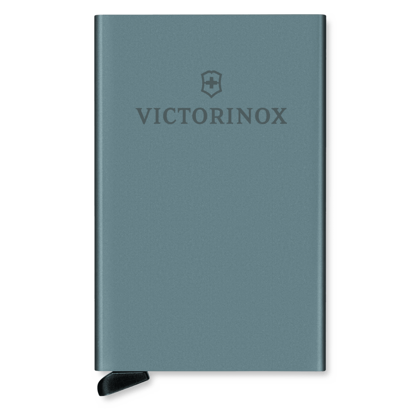 Tarjetero / Almacenamiento Seguro 4-6 Tarjetas / Aluminio Duradero / Protección RFID / Sistema Deslizamiento Patentado / Color Gris.