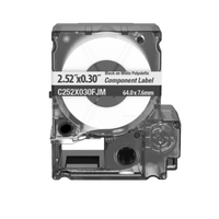 Cassette de Etiquetas de Componente de Poliéster No Adhesivas 2.52 Pulgadas (6.4 cm) W x 0.3 Pulgadas (0.76 cm) H
