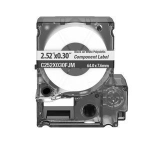 Cassette de Etiquetas de Componente de Poliéster No Adhesivas 2.52 Pulgadas (6.4 cm) W x 0.3 Pulgadas (0.76 cm) H