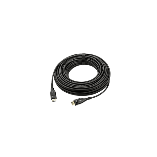 Cable Optico HDMI Híbrido | 4K@60Hz 18 Gbps | 30 m | Fibra OM3 + Cobre | LSHF | Bañado Oro 24K | HDCP 2.2 | HDR | ARC | CEC