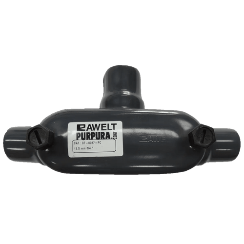 Caja Oval tipo T con Recubrimiento Exterior de PVC de 1/2" (12.7 mm).