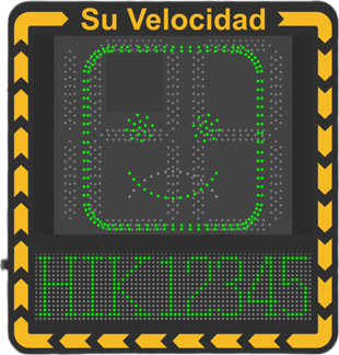 Radar medidor de Velocidad/ Pantalla LED / Detección de Velocidad en Tiempo Real / Rango de Detección de 100 m / Hasta 32 Objetivos Detectados / IP66 / Ethernet