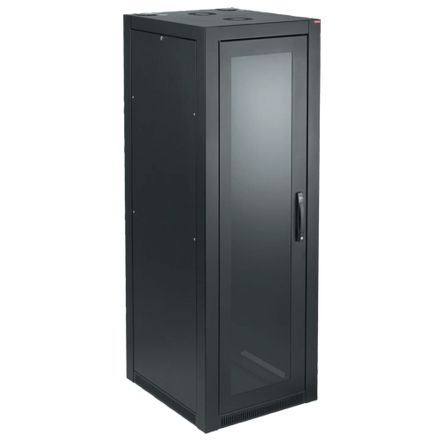 Gabinete Sísmico, 45U, 2134 x 800 x 900 mm, Acero 1.9 mm, Negro RAL 9005, Montaje 19/23 Pulgadas, Sistema Cerrojo 3 Puntos, Enfriamiento Pasivo, Zona Sísmica 4