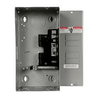 Centro de carga monofásico para sobreponer. 1 Fase, 3 Hilos para interruptores QT, de 4 polos - 8 Circuitos, 120/240vca, Barras de aluminio 125 Amp, Nema 1.