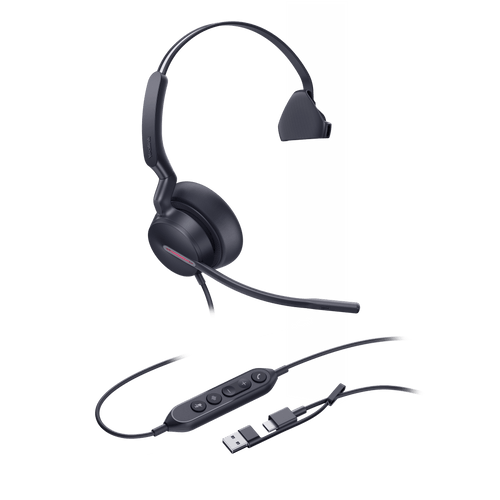 Diadema Alámbrica Yealink UH46 Mono USB-C/A Certificada con Microsoft Teams