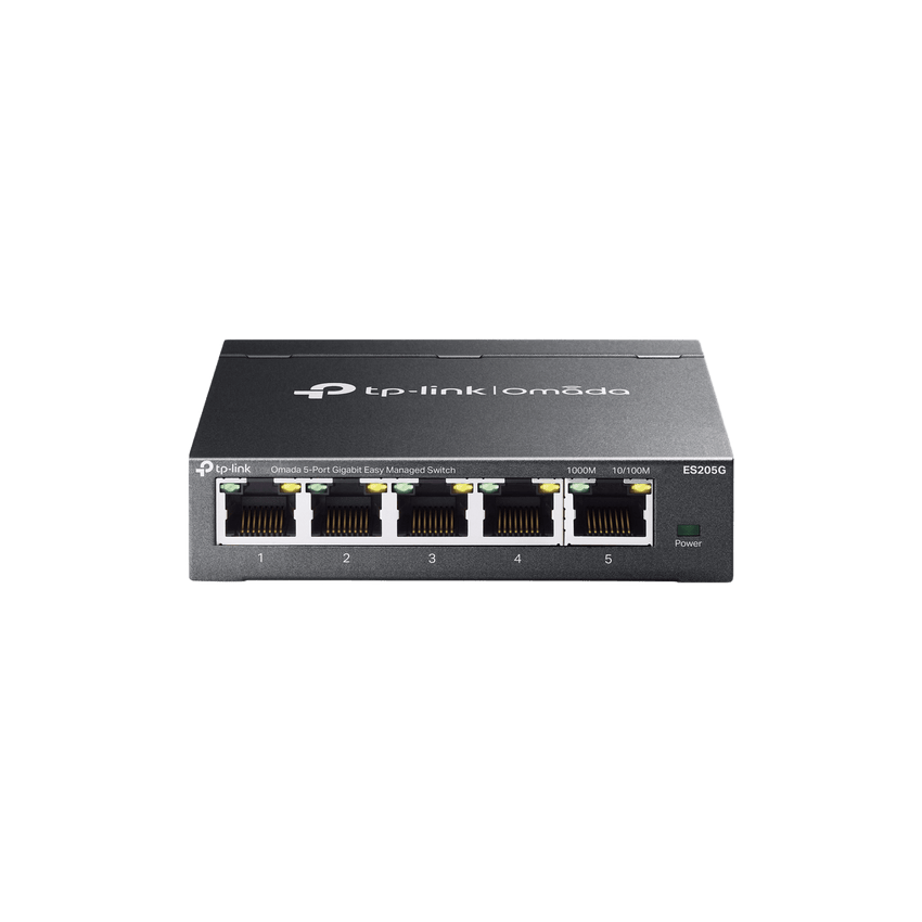 Switch Gestionado Omada SDN / 5 Puertos Gigabit RJ45 / 10 Gbps Capacidad Switching / 7.4 Mpps Forwarding Rate / Gestión Cloud Centralizada / VLAN 802.1Q / QoS 8 Colas Prioridad / Metal Fanless